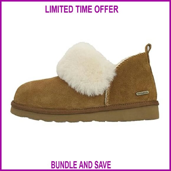 Genuine Suede Shearling Ankle Booties Memory Foam Indoor Outdoor - Picture 3 of 8